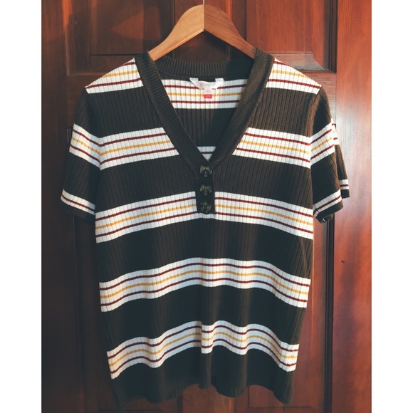 No Boundaries Tops - Striped Ribbed Sweater Top